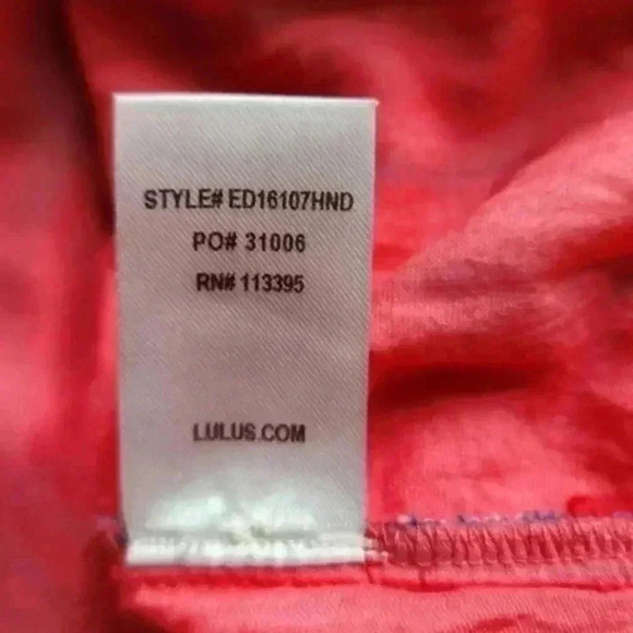 Lulus Xali Red Coral Striped Sleeveless Wrap Mini Dress Blue White Women's Large - Picture 10 of 13